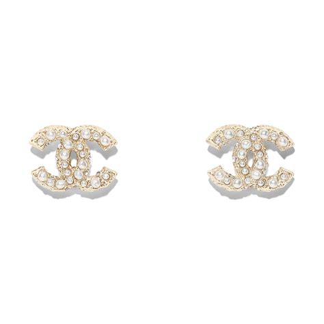 chanel earrings metal and strass|chanel pendant earrings.